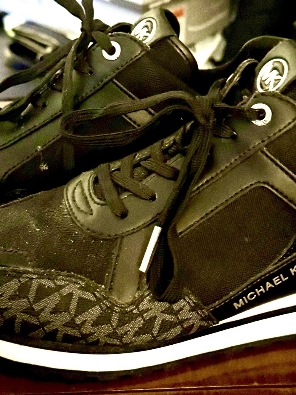 Michael Kors Georgie Signature Logo Trainer Black & White Sneakers